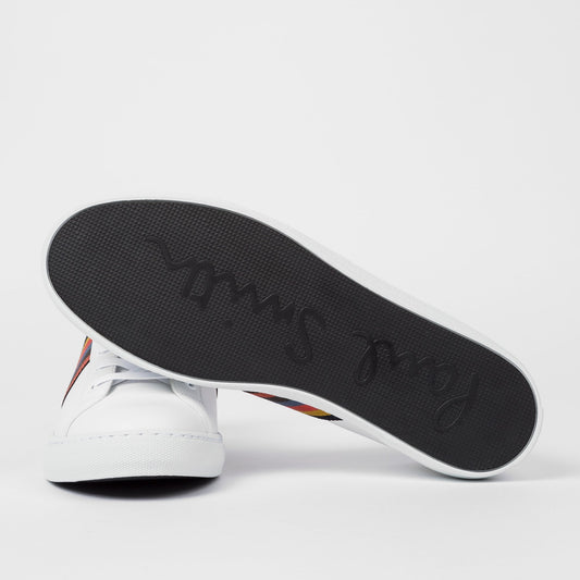 Hansen Leather 'Bright Stripe' Trainers - White