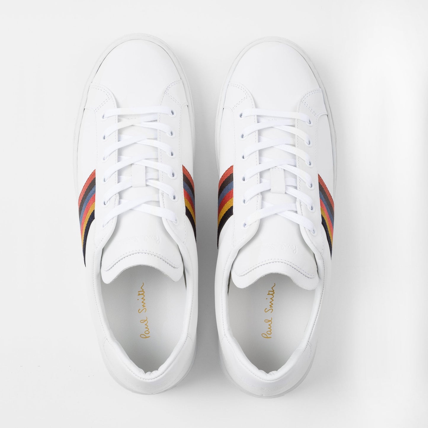 Hansen Leather 'Bright Stripe' Trainers - White