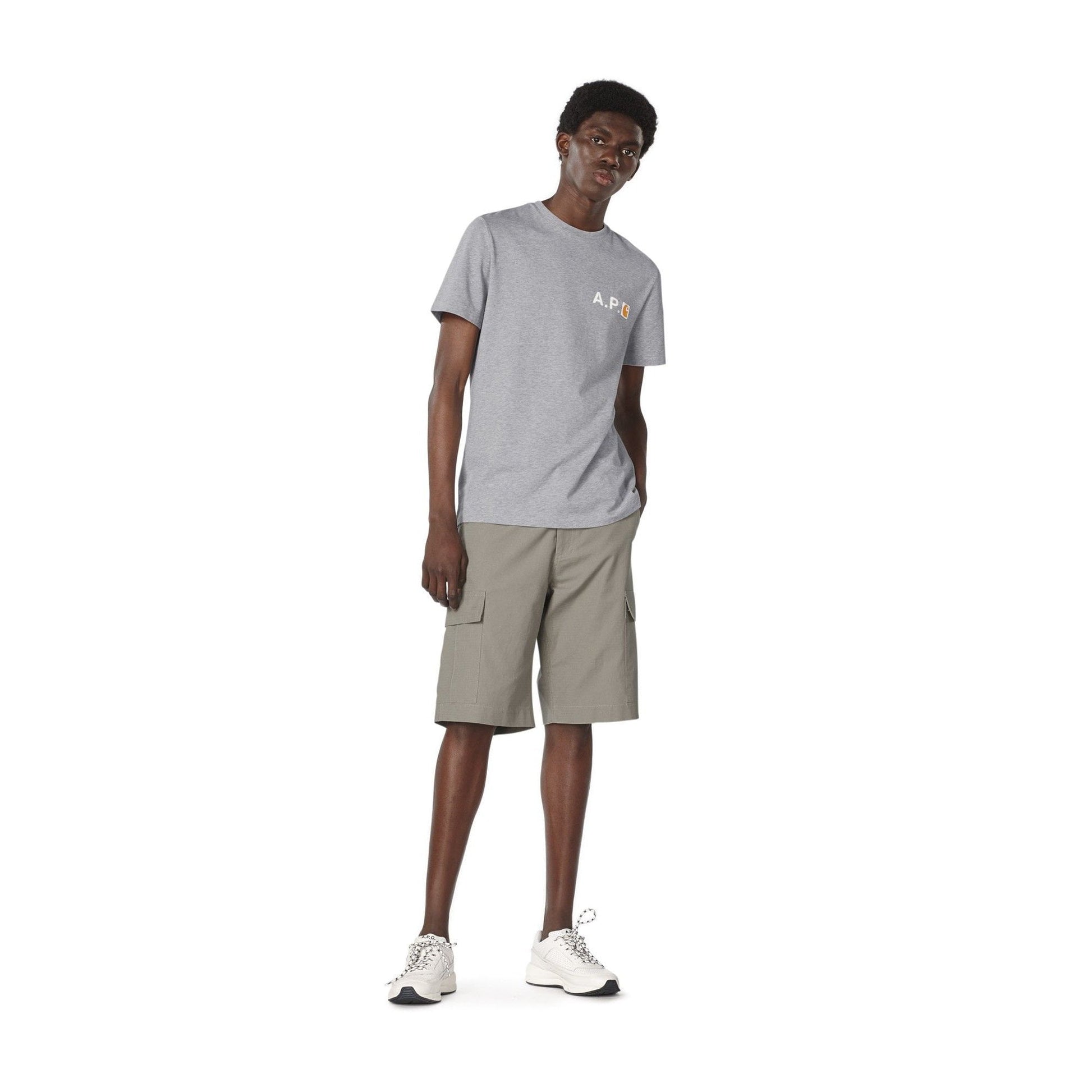 A.P.C. Hire - Carhartt WIP Logo T-Shirt - Grey