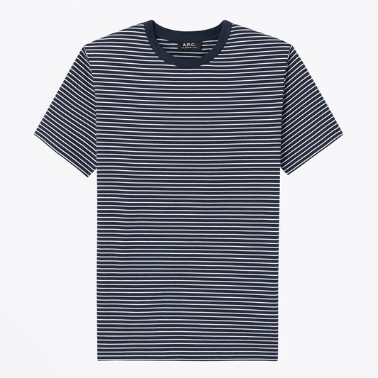 - Orson - Striped Jersey T-Shirt - Navy