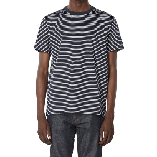 - Orson - Striped Jersey T-Shirt - Navy