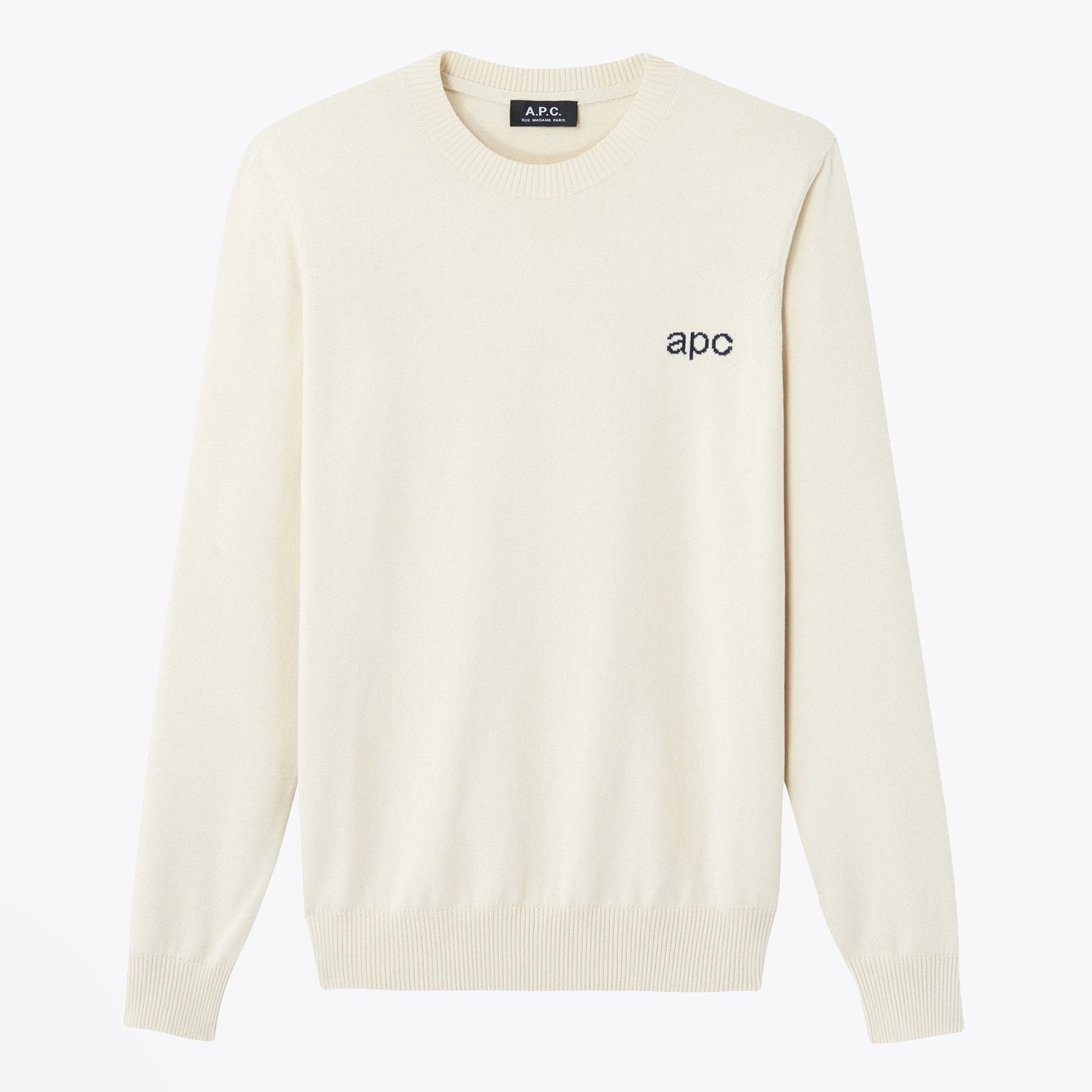 A.P.C. Knitted Logo Pullover - Cream