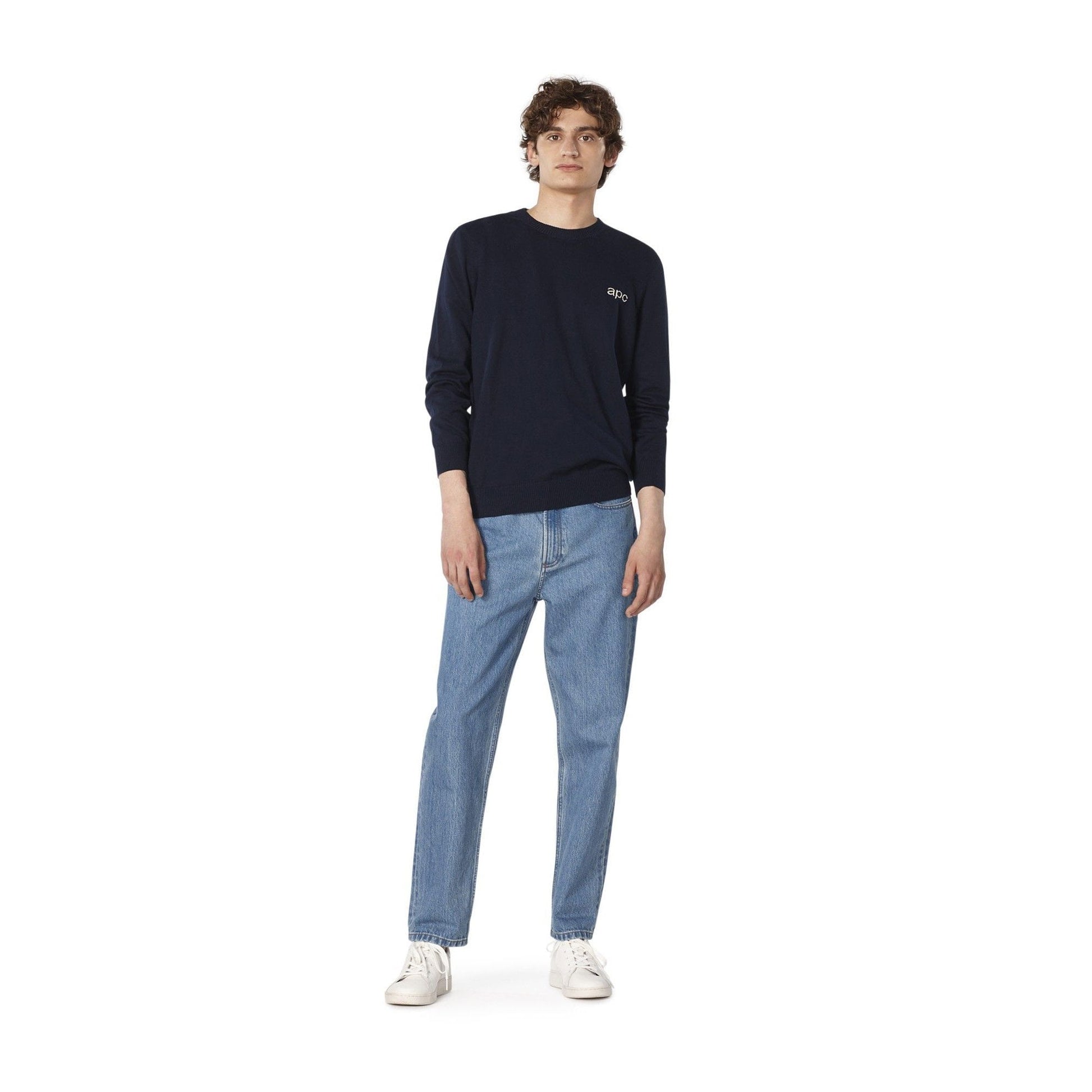 A.P.C. Knitted Logo Pullover - Dark Navy