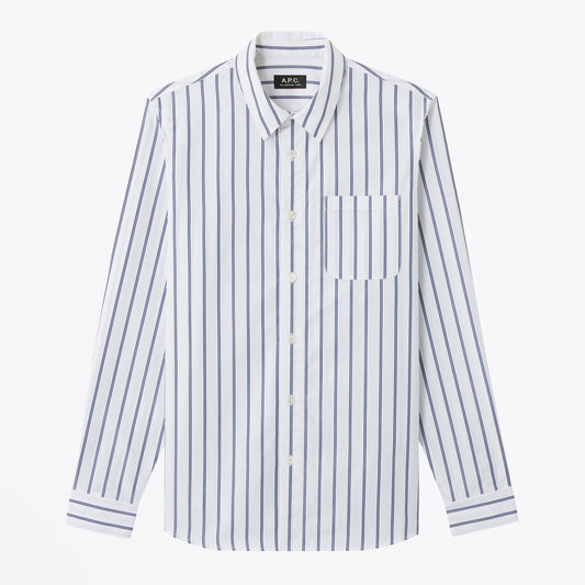 - Rami - Cotton Striped Shirt - White/Blue