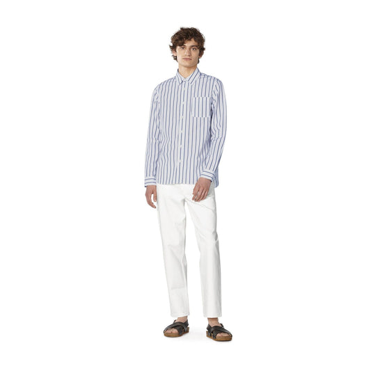 - Rami - Cotton Striped Shirt - White/Blue