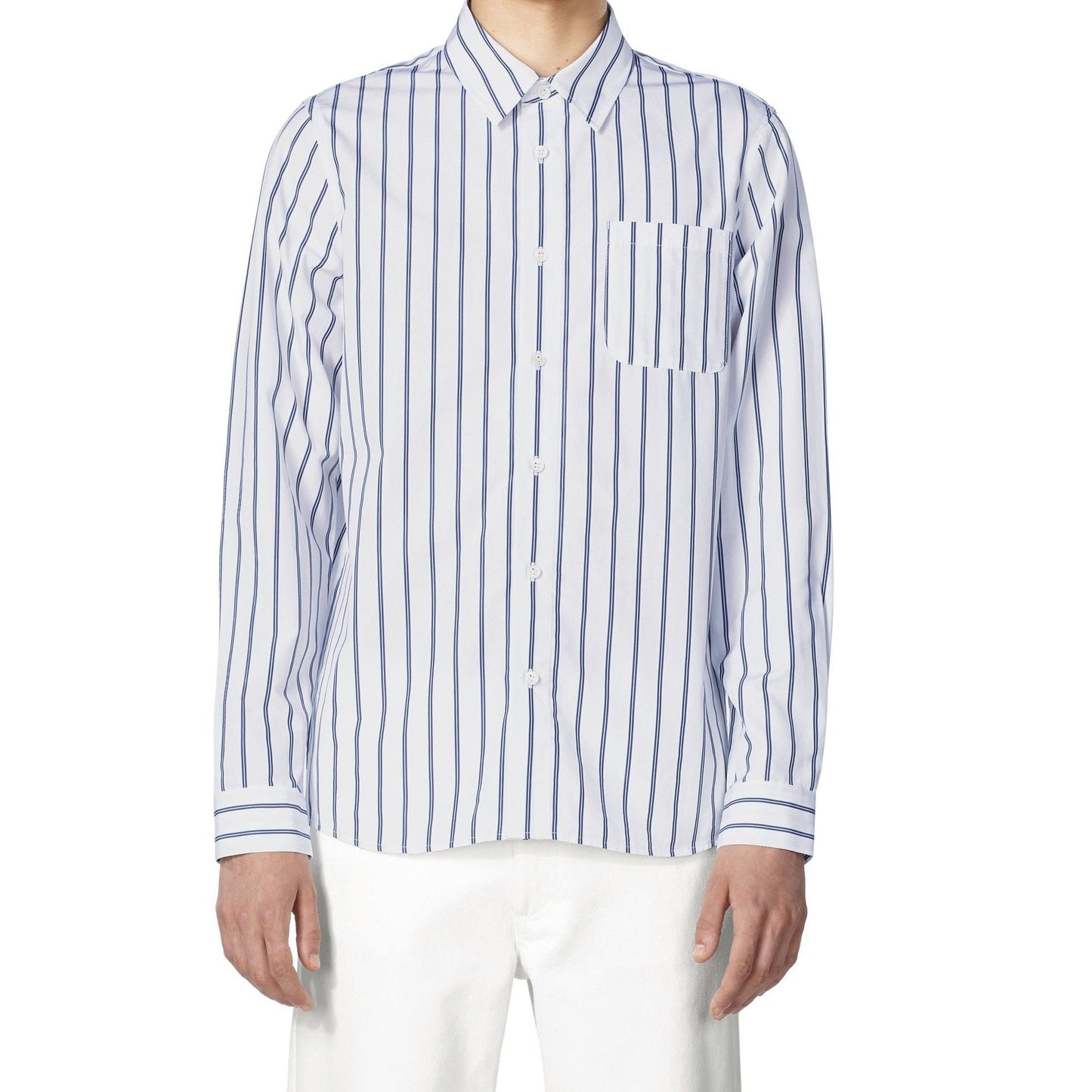 - Rami - Cotton Striped Shirt - White/Blue