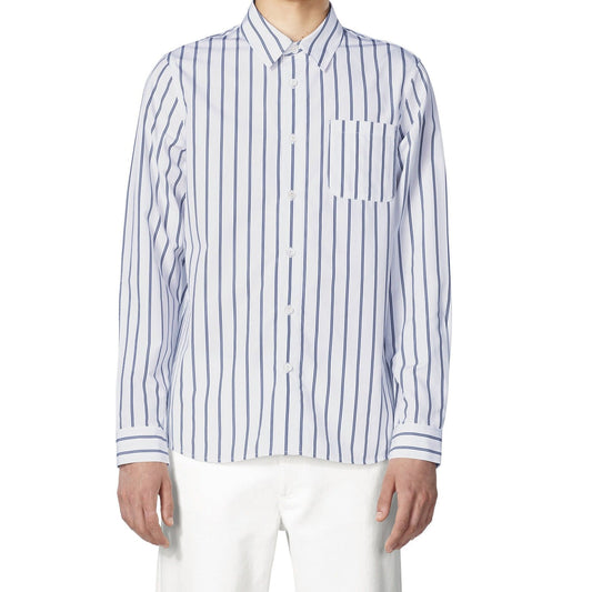- Rami - Cotton Striped Shirt - White/Blue