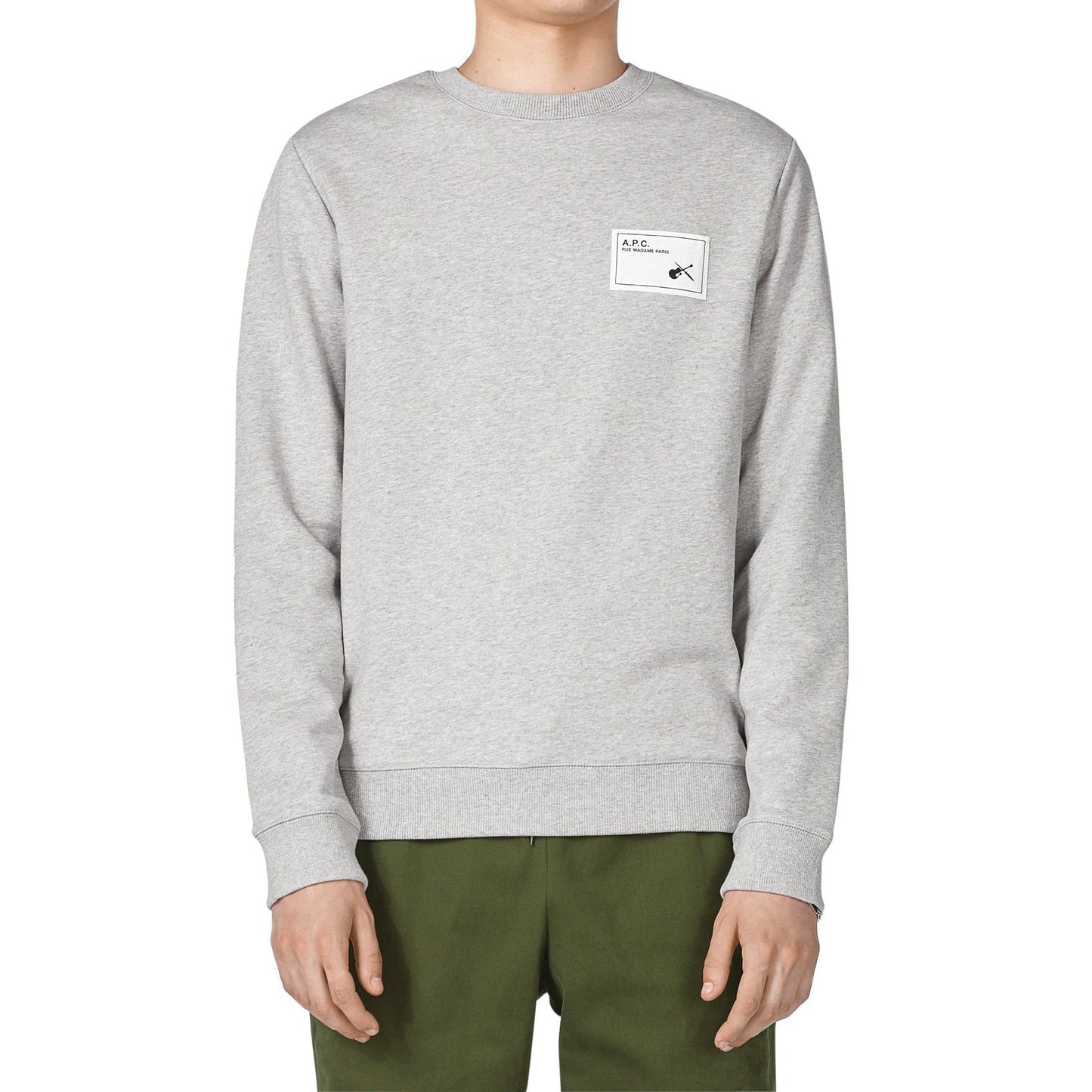 Neil - Logo Patch Sweater - Grey