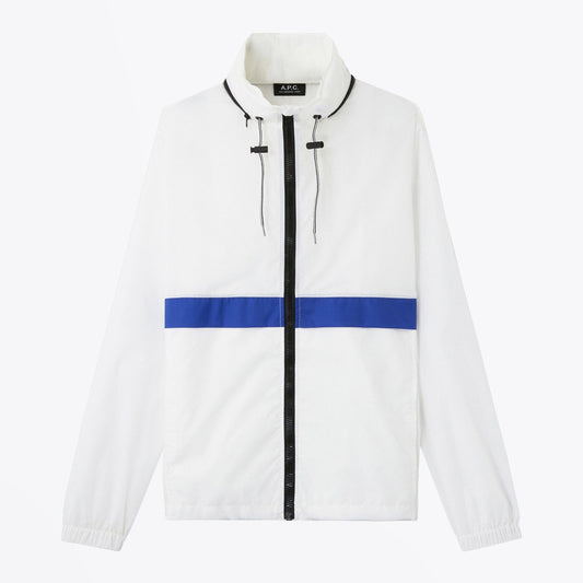 Miles - Hooded Technical Windbreaker Jacket - White