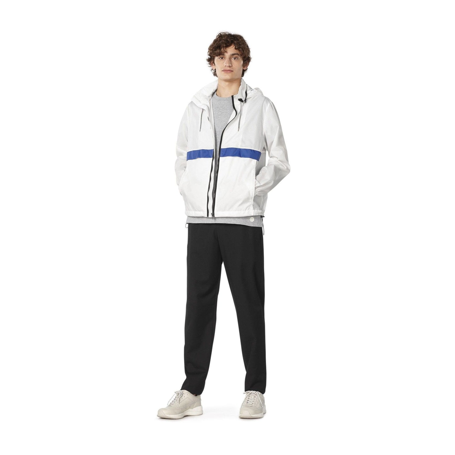 - Miles - Hooded Technical Windbreaker Jacket - White