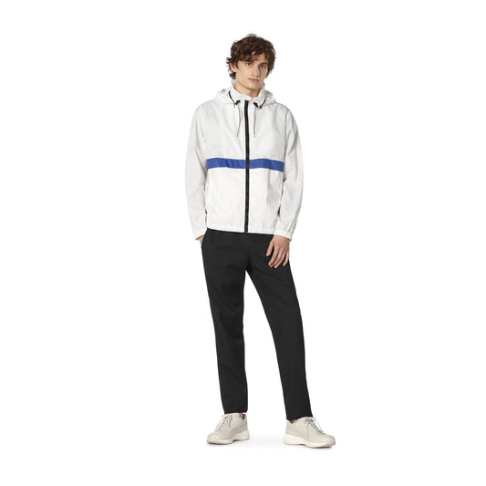 Miles - Hooded Technical Windbreaker Jacket - White