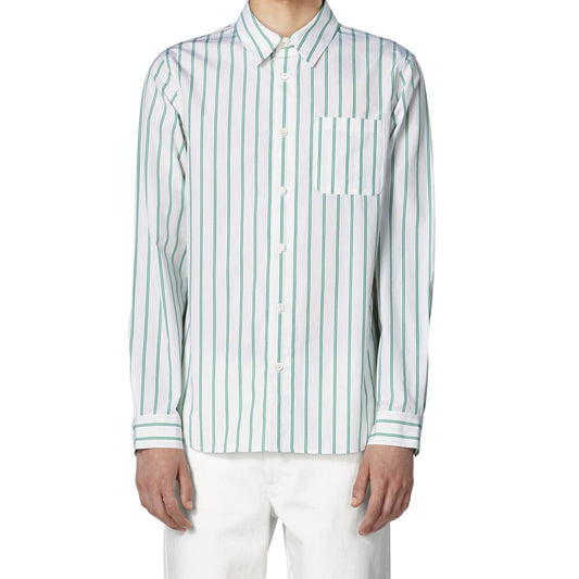 - Rami - Cotton Striped Shirt - White/Green