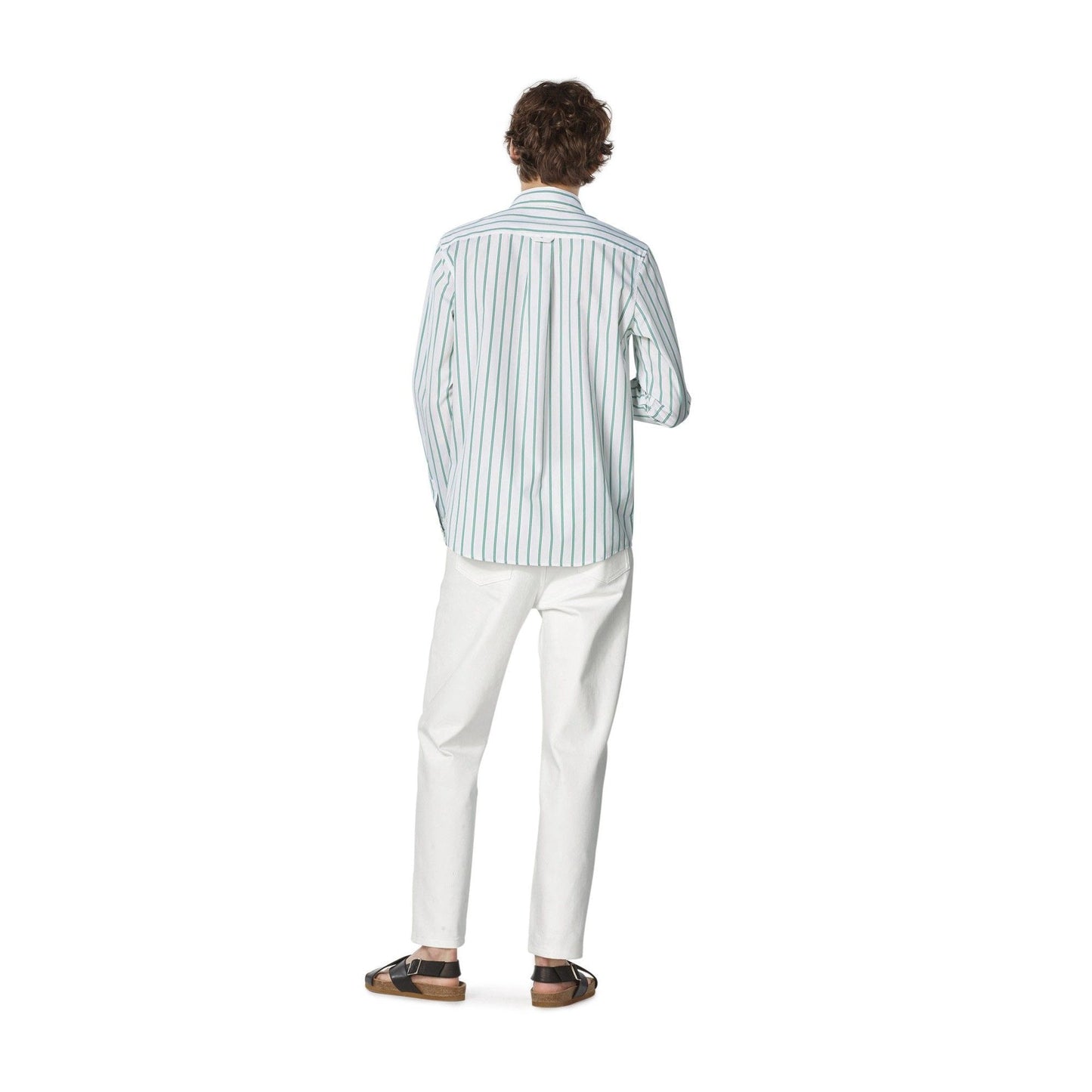 - Rami - Cotton Striped Shirt - White/Green