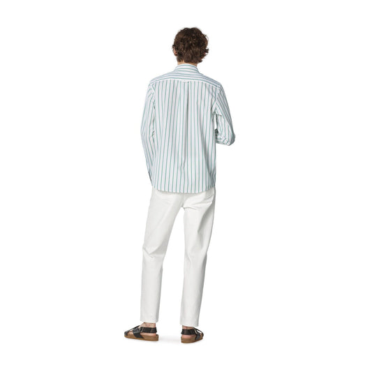 - Rami - Cotton Striped Shirt - White/Green