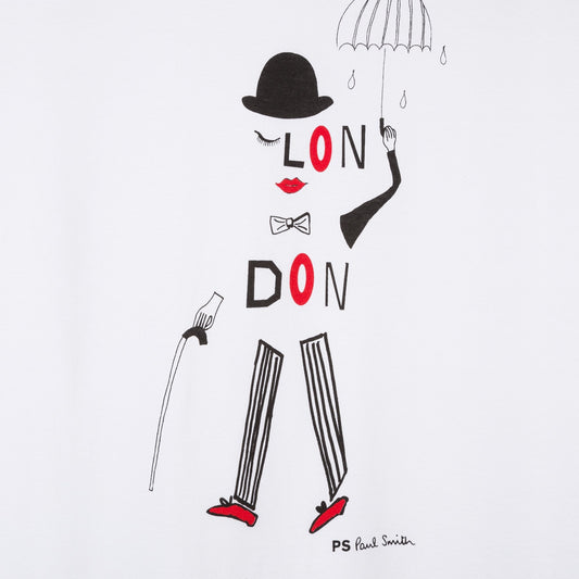 - 'London Showers' Print T-Shirt - White
