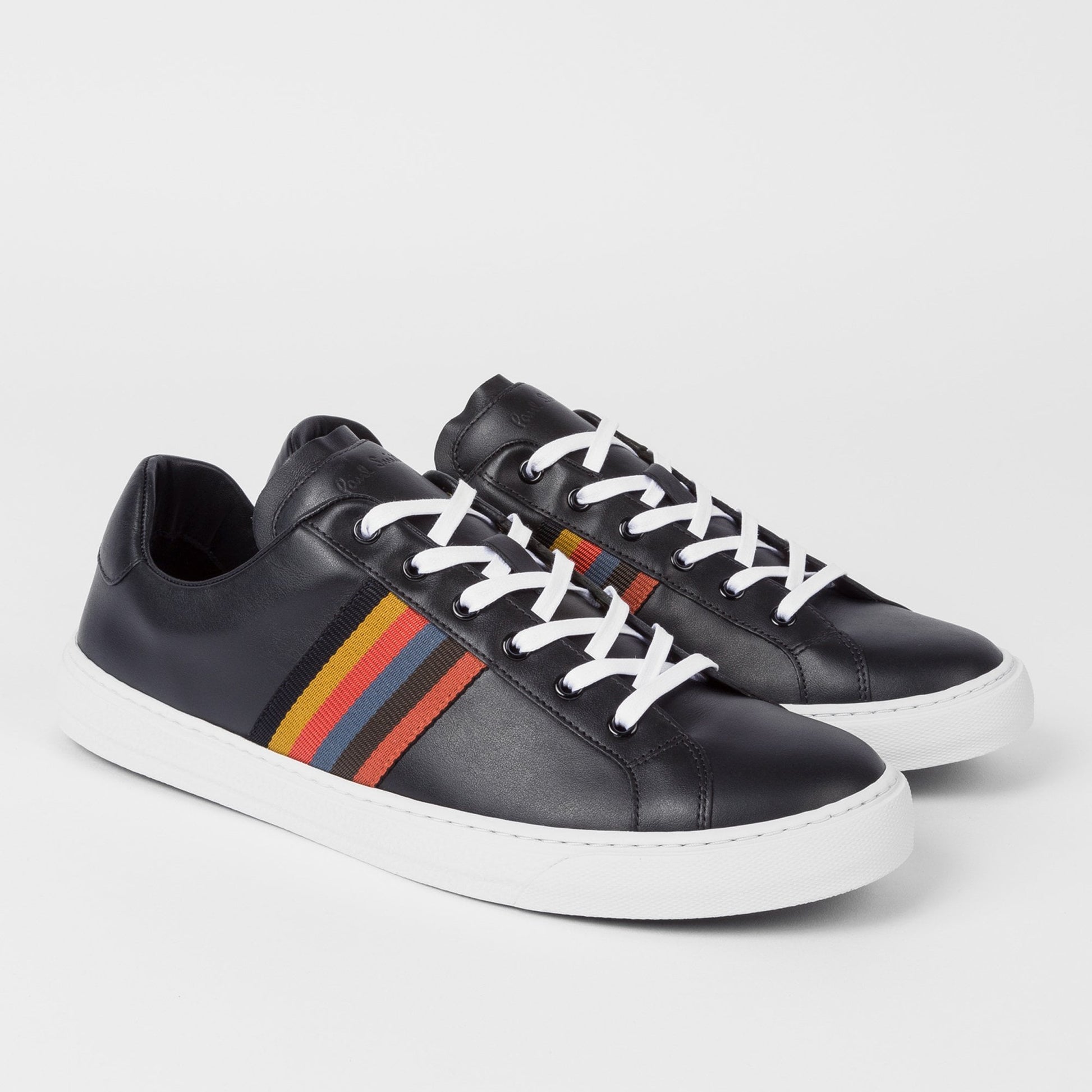 Paul Hansen Leather Stripe Trainers - Dark Navy