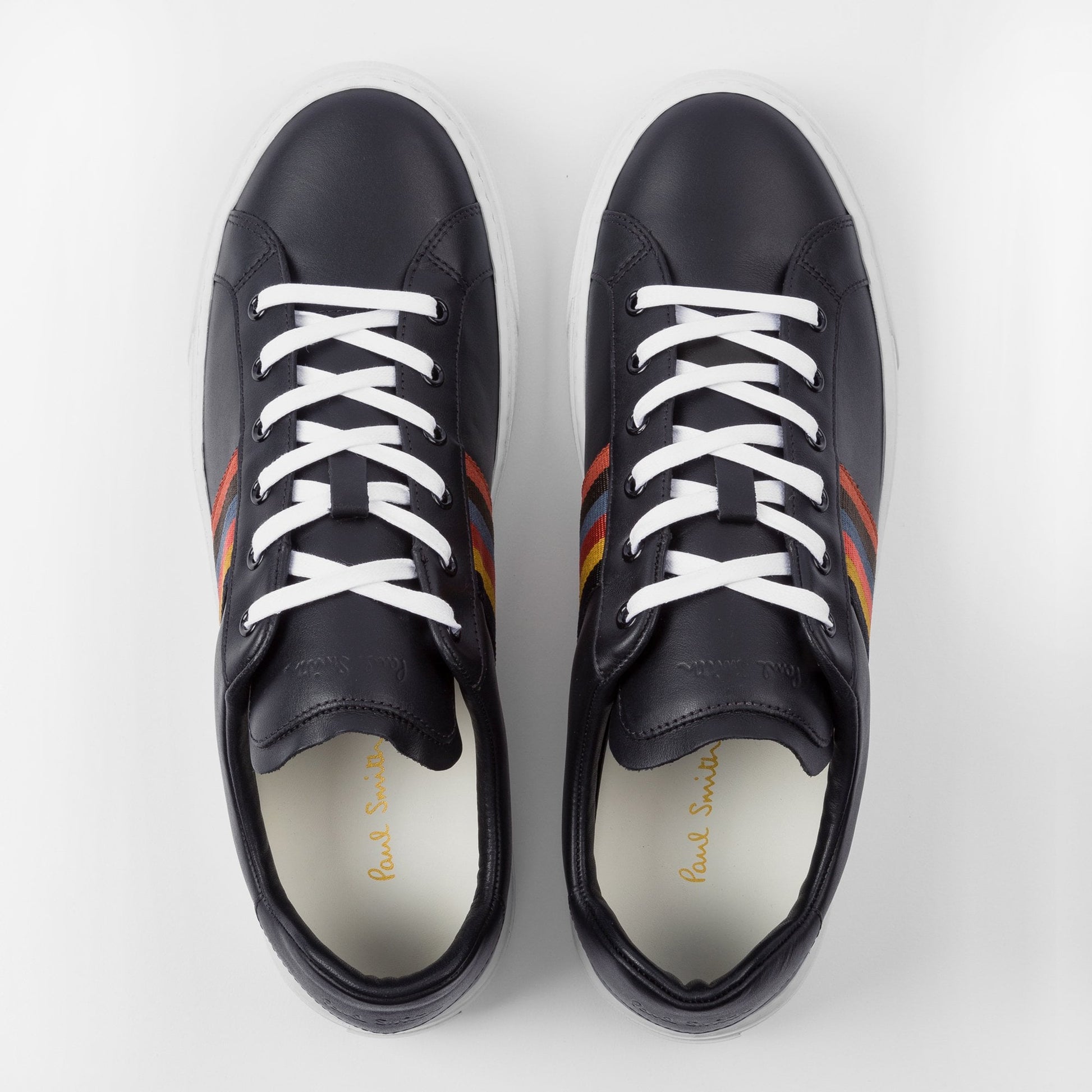 Paul Hansen Leather Stripe Trainers - Dark Navy
