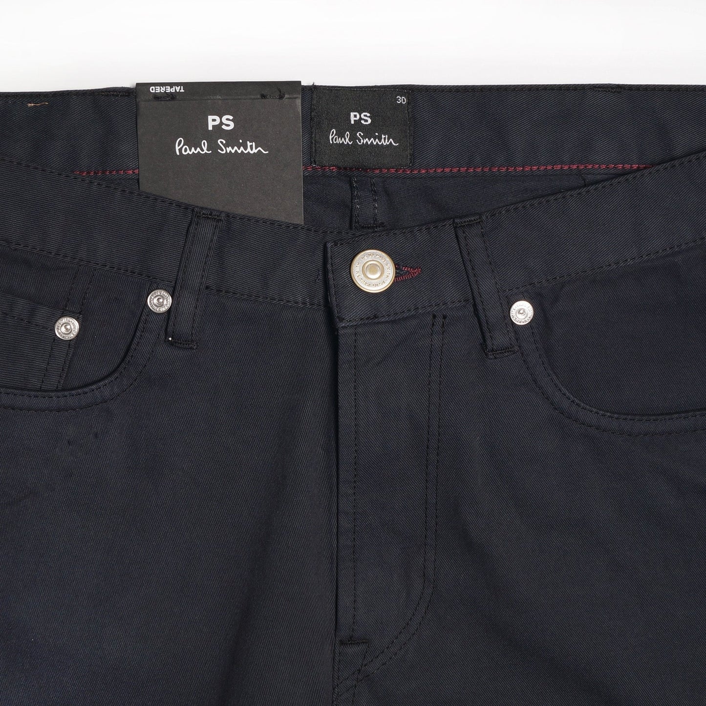 - Tapered Cotton Stretch Jeans - Dark Navy