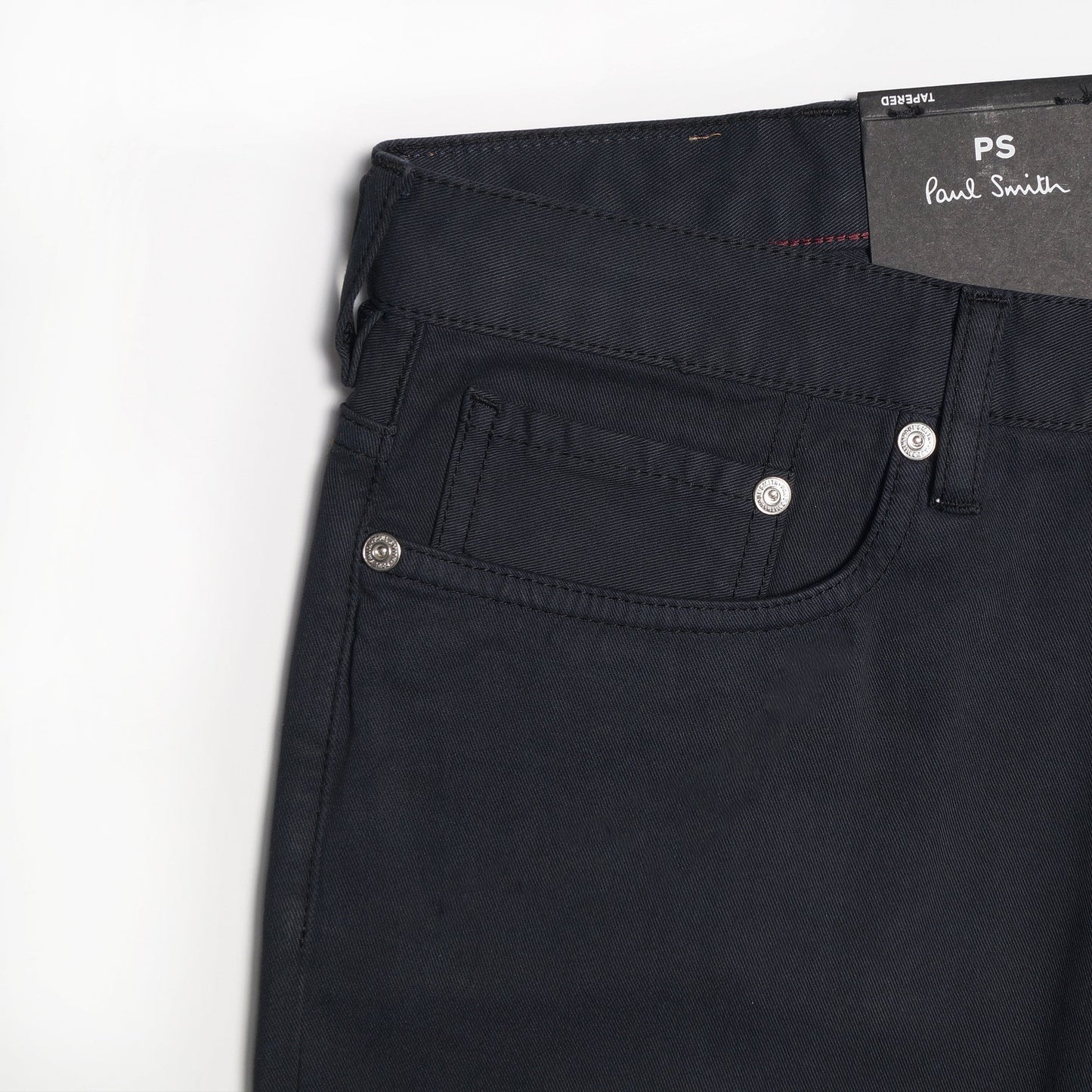 - Tapered Cotton Stretch Jeans - Dark Navy