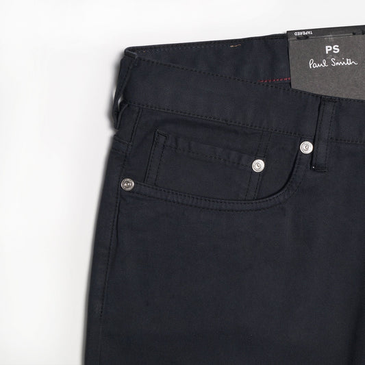 - Tapered Cotton Stretch Jeans - Dark Navy