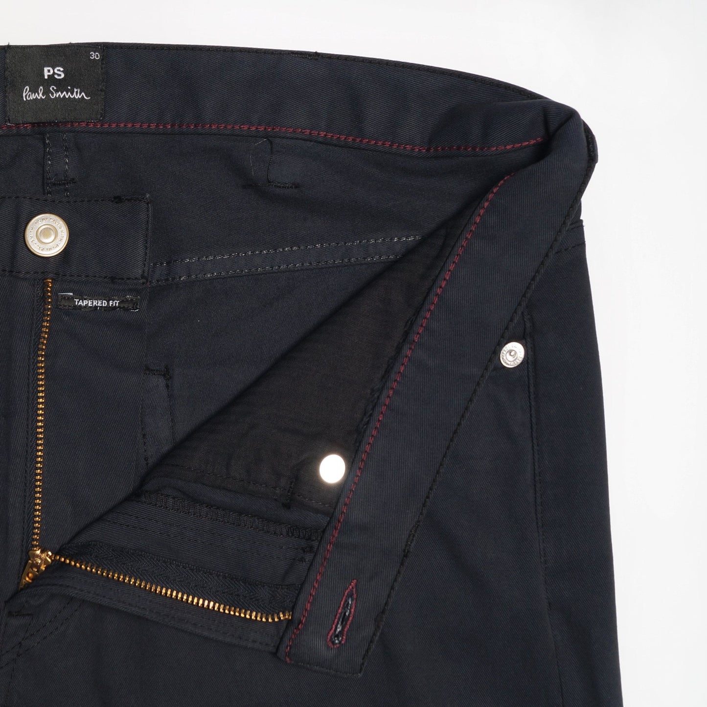 - Tapered Cotton Stretch Jeans - Dark Navy