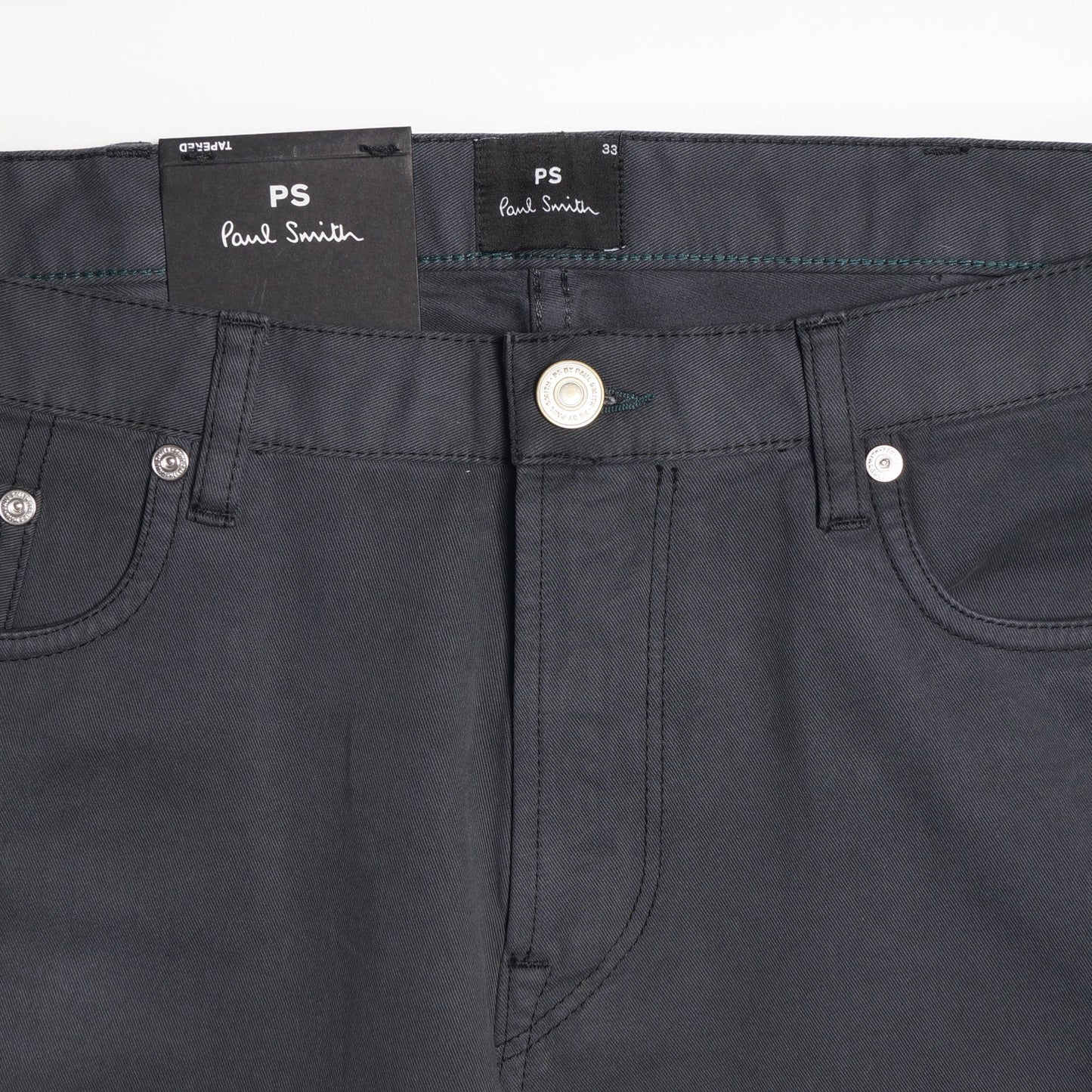 - Tapered Cotton Stretch Jeans - Grey