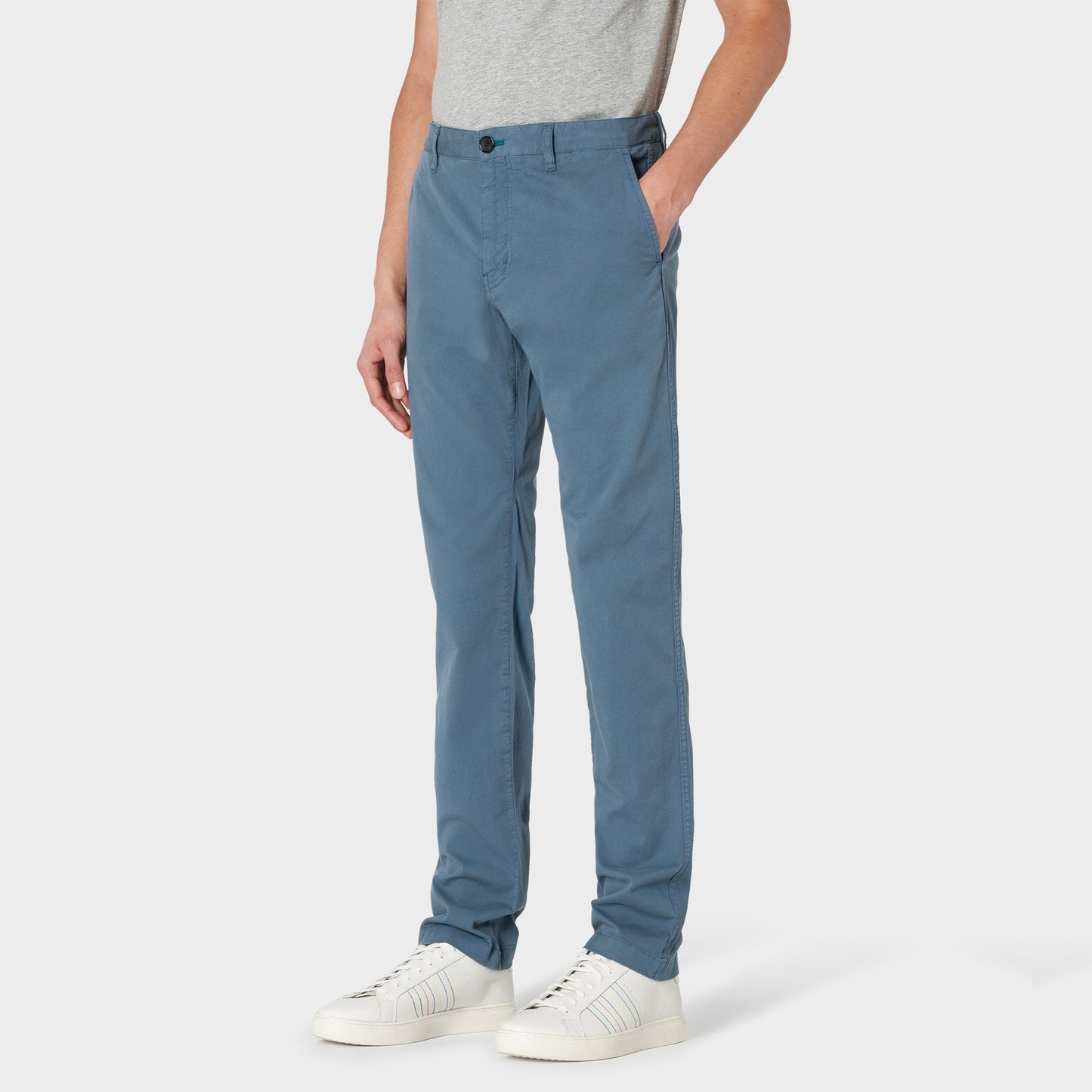 - Slim-Fit Stretch Chinos - Blue