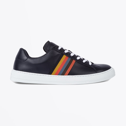 Hansen Leather Stripe Trainers - Dark Navy