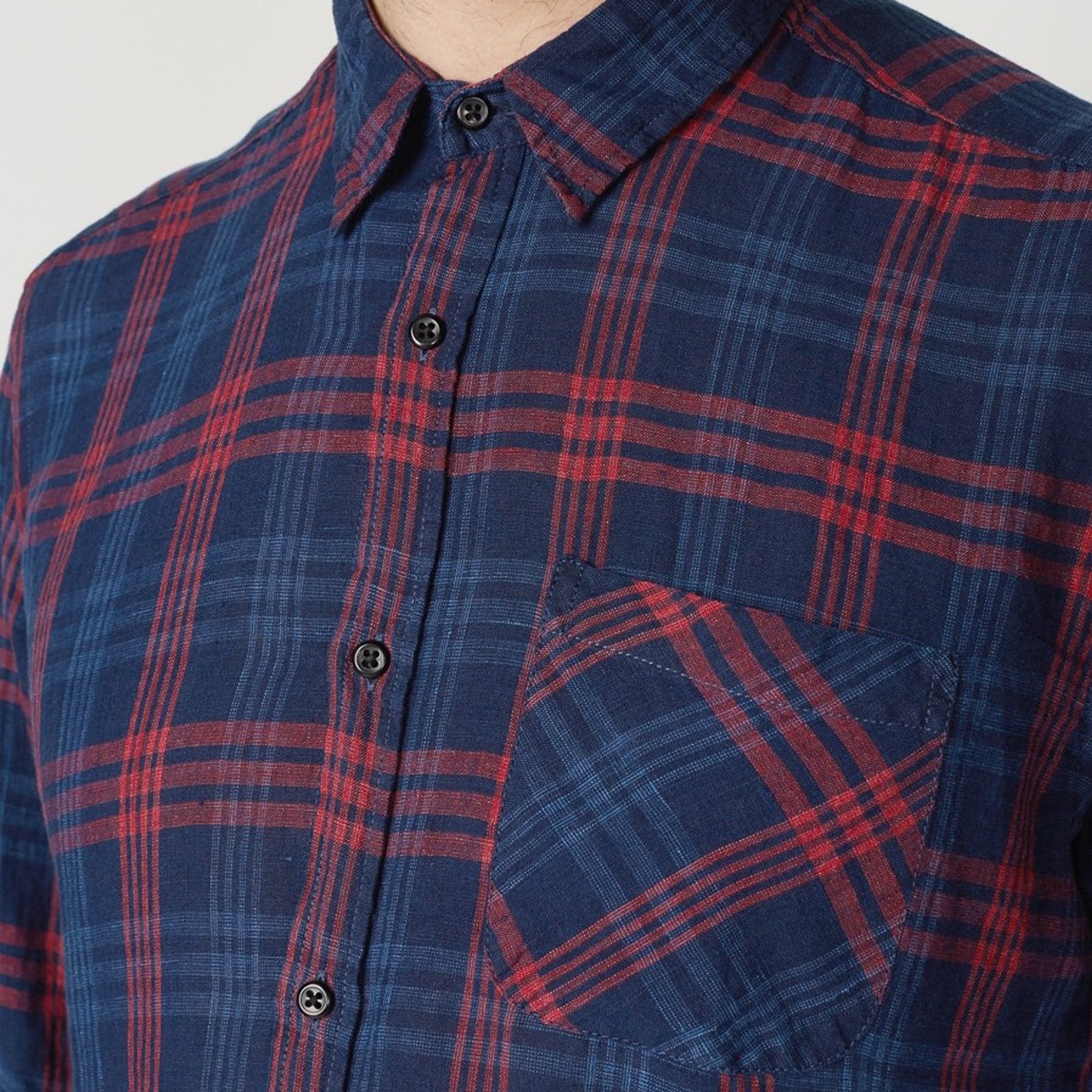 Oliver New York Special Check Shirt - Blue/Red
