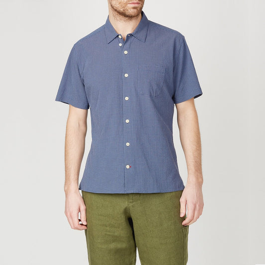 Hawaiian Check Shirt - Blue