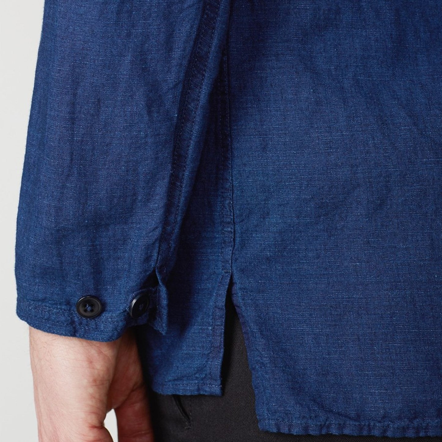 - Warham Linen-Blend Shirt - Navy/Blue