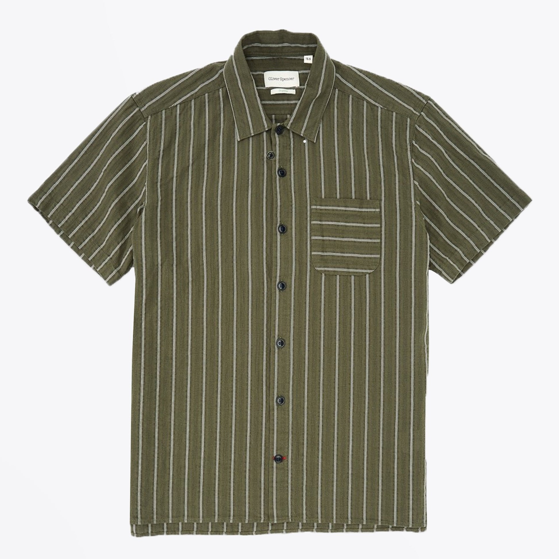 Oliver Hawaiian Stripe Shirt - Green