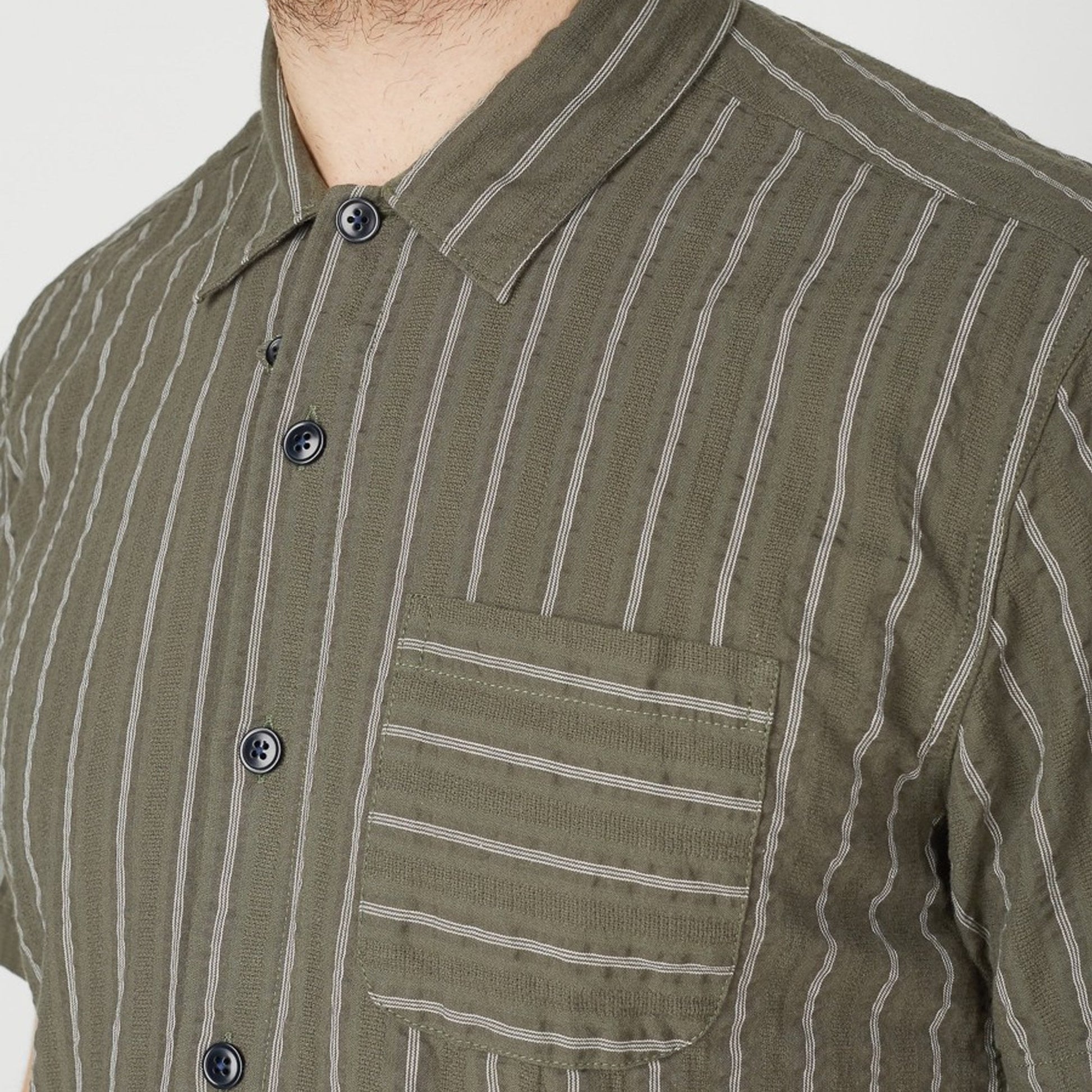 Oliver Hawaiian Stripe Shirt - Green