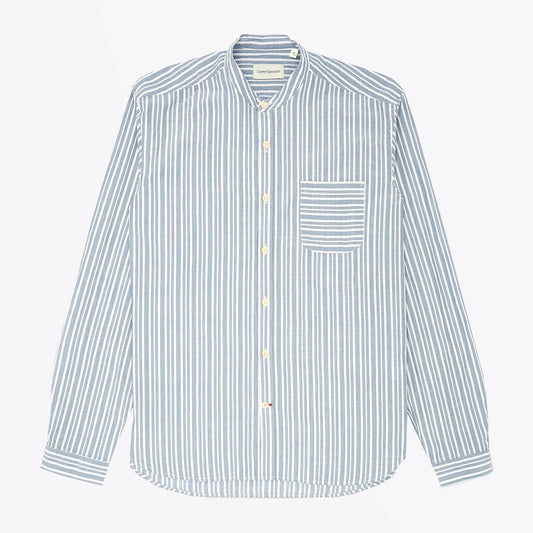 Grandad Stripe Shirt - Blue/White
