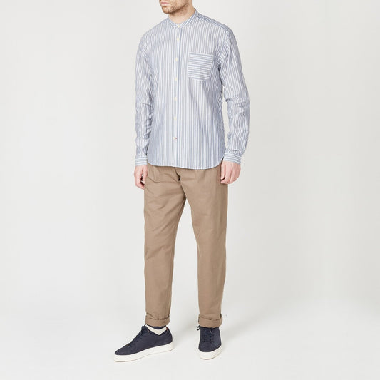 Grandad Stripe Shirt - Blue/White