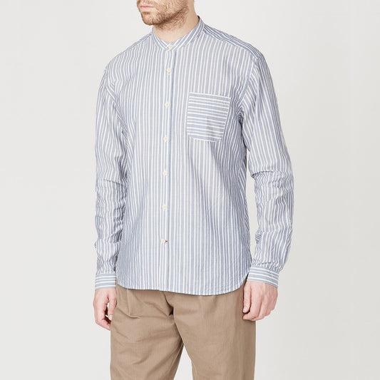 Grandad Stripe Shirt - Blue/White