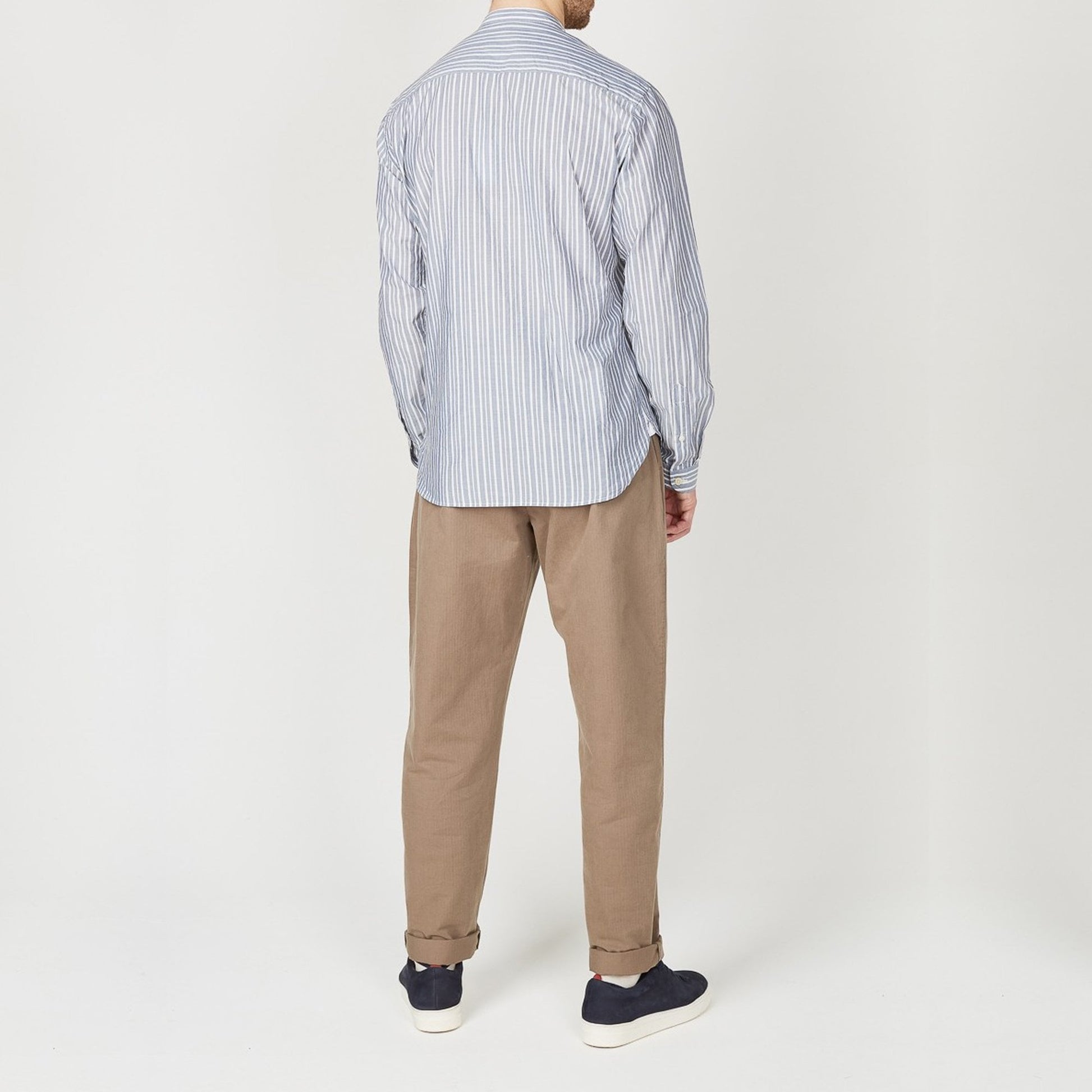 Oliver Grandad Stripe Shirt - Blue/White