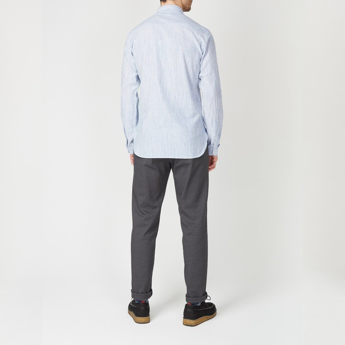 - Clerkenwell Stripe Tab Shirt - Blue/White