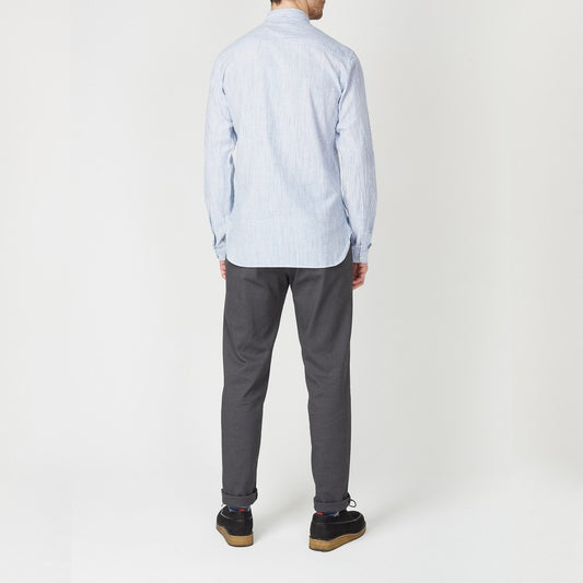 - Clerkenwell Stripe Tab Shirt - Blue/White