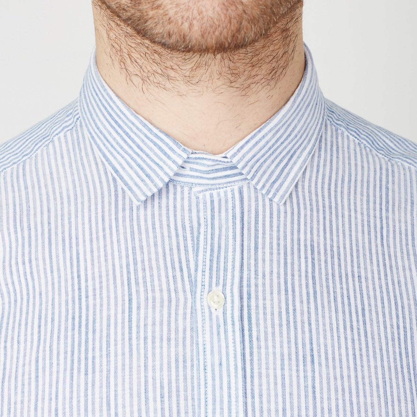 - Clerkenwell Stripe Tab Shirt - Blue/White