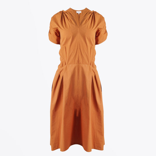 - Cotton Pocket Dress - Orange