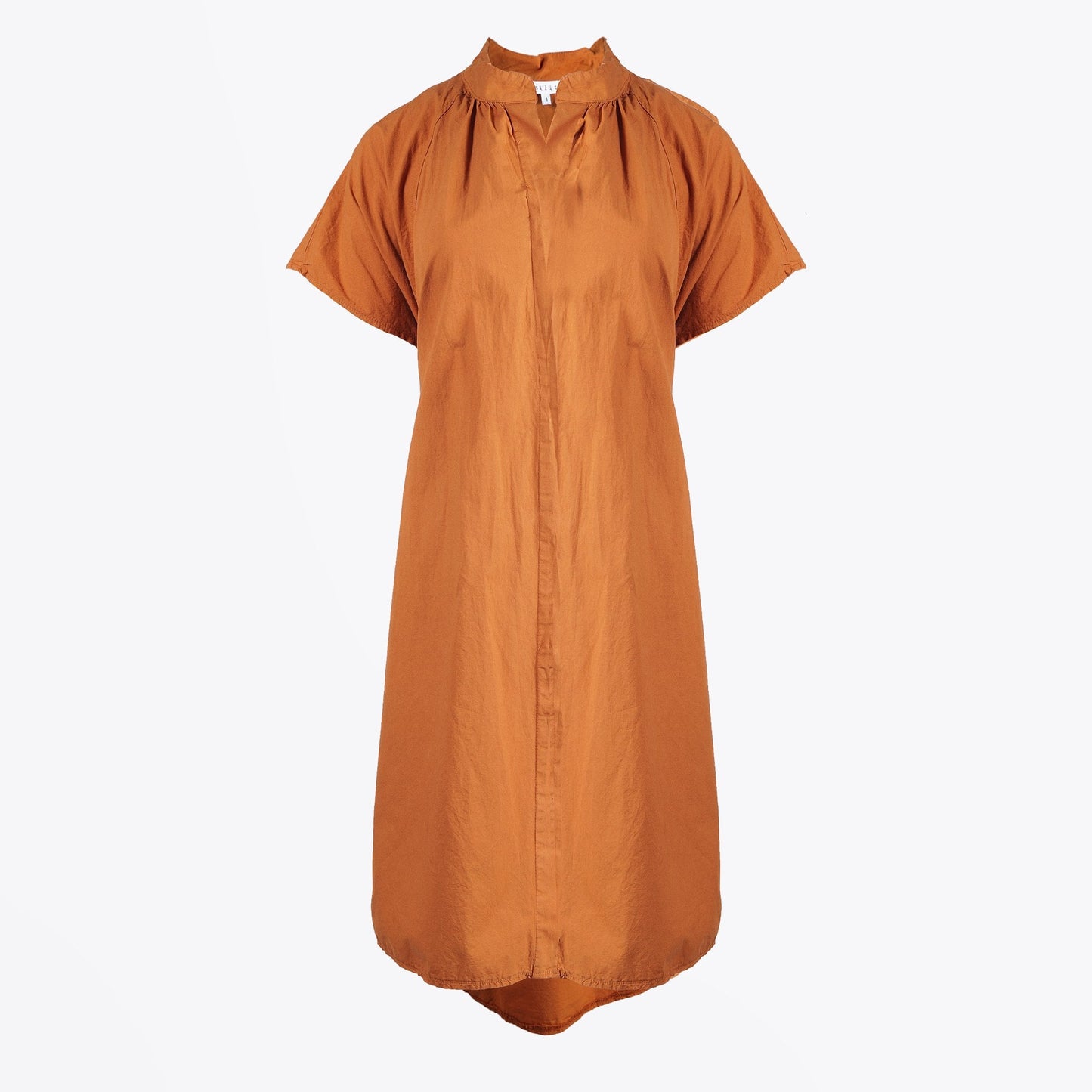 - Cotton Drawstring Dress - Orange