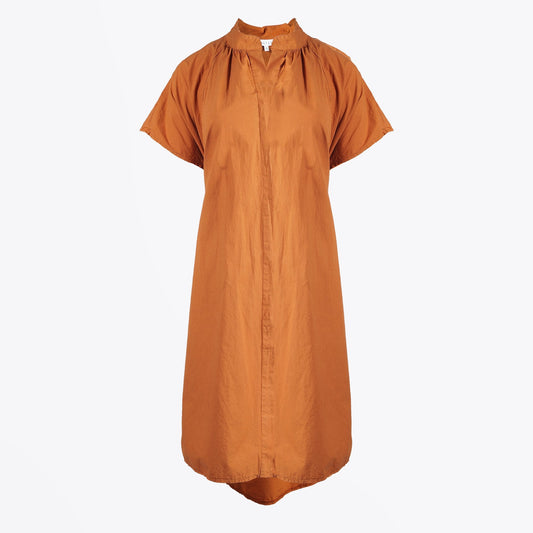 - Cotton Drawstring Dress - Orange