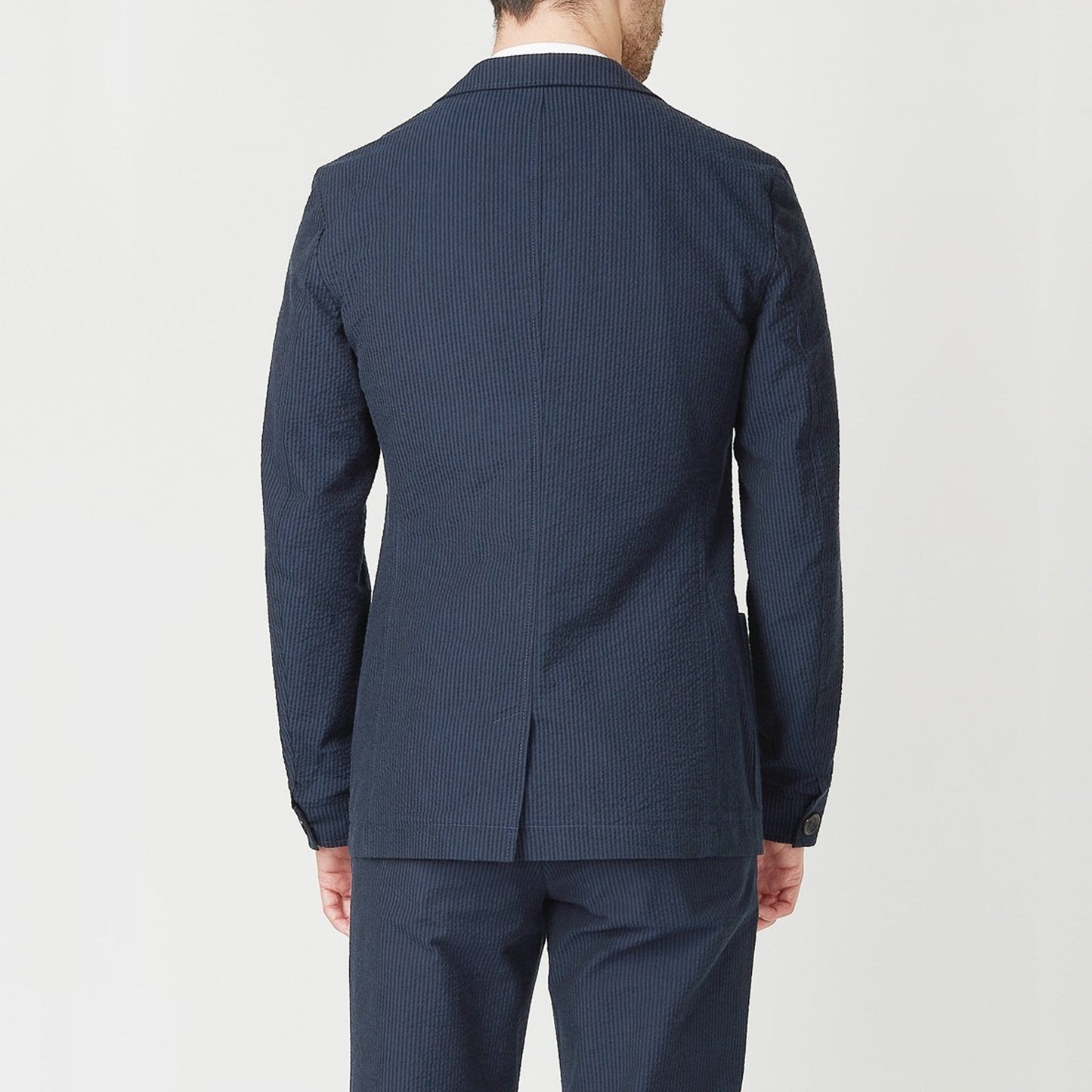 - Theobald Stripe Seersucker Jacket - Navy