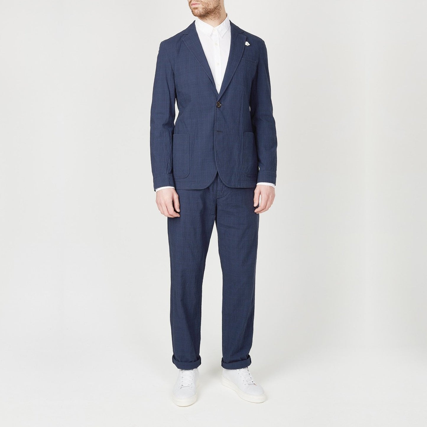 - Theobald Check Jacket - Navy