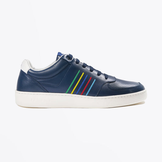 Leather Stripe 'Saturn' Trainers - Navy