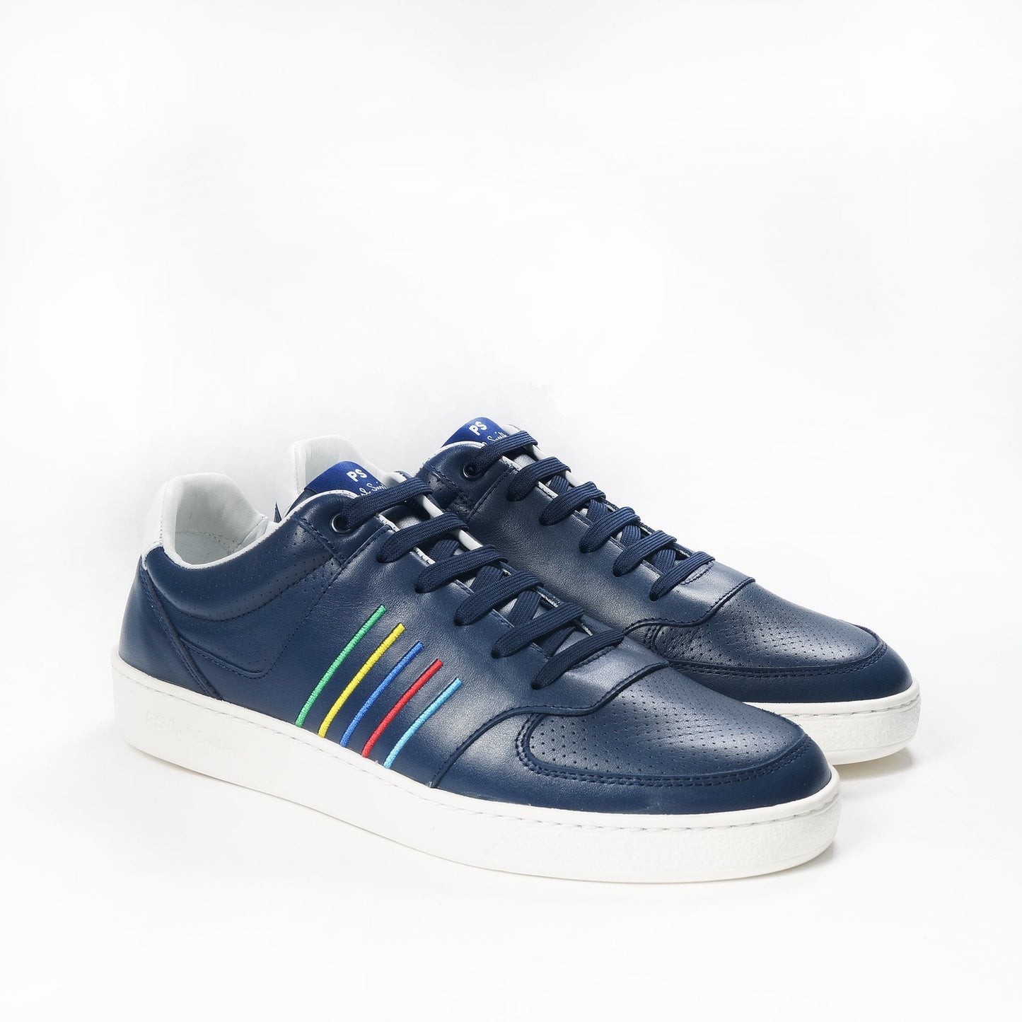 Leather Stripe 'Saturn' Trainers - Navy