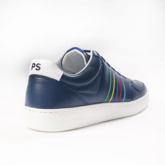 Leather Stripe 'Saturn' Trainers - Navy