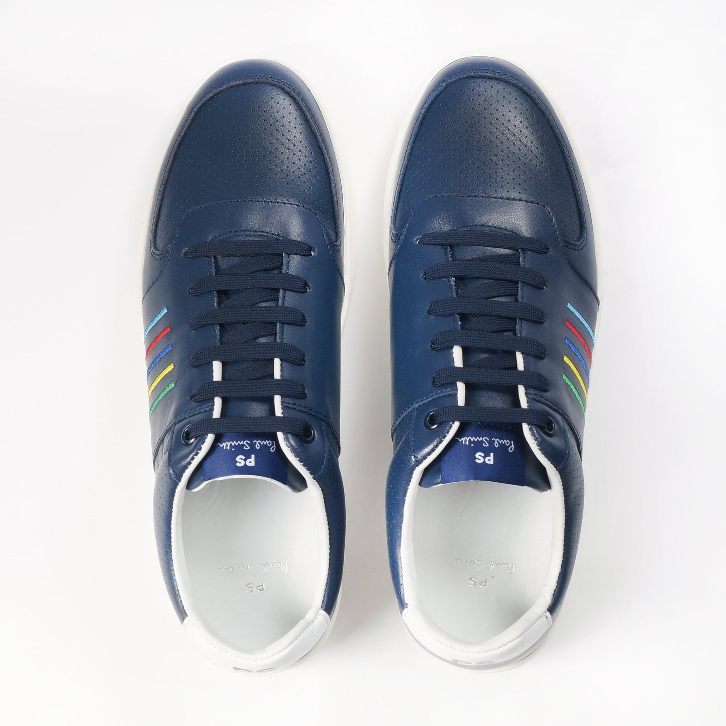 Leather Stripe 'Saturn' Trainers - Navy