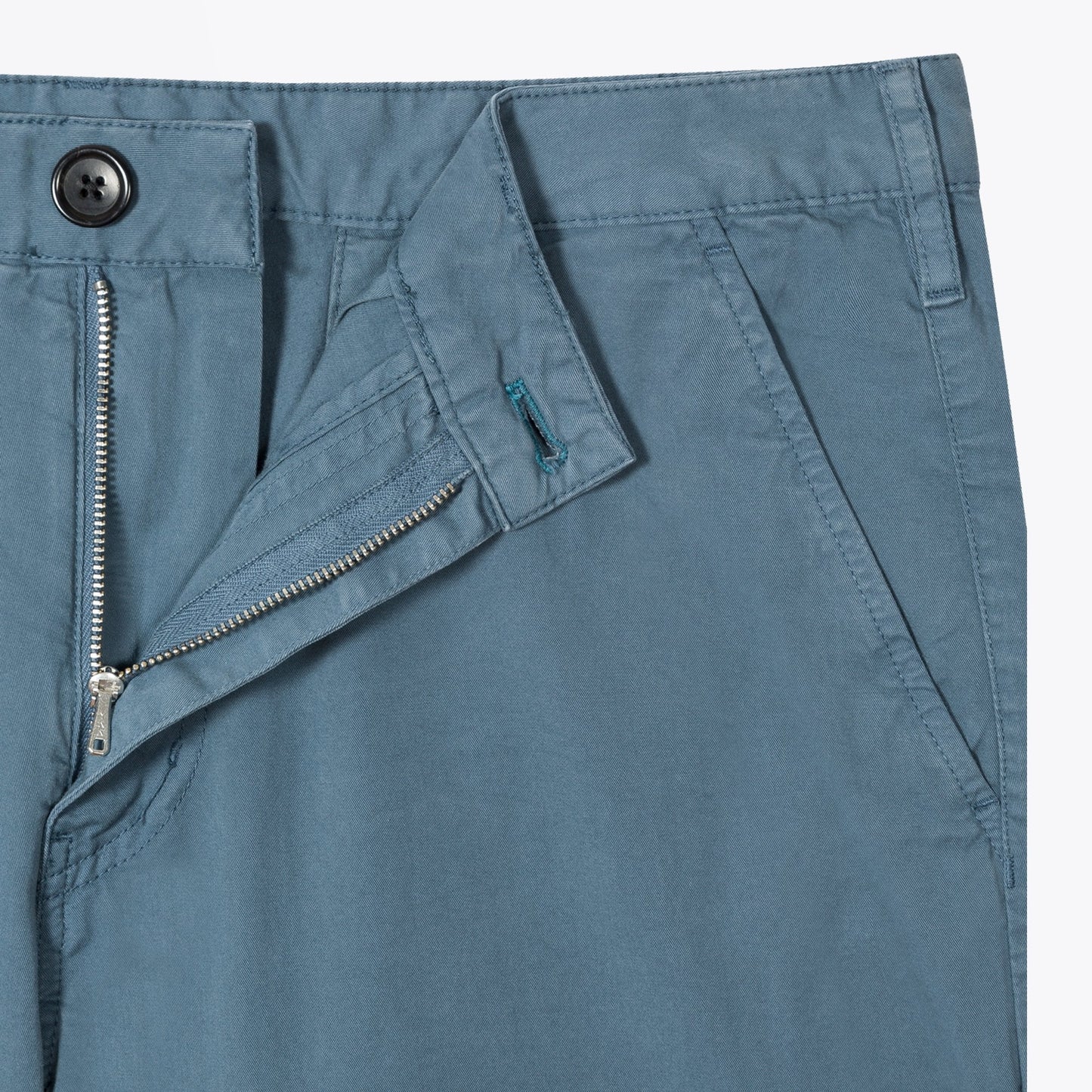 - Cotton Stretch Chino Shorts - Blue
